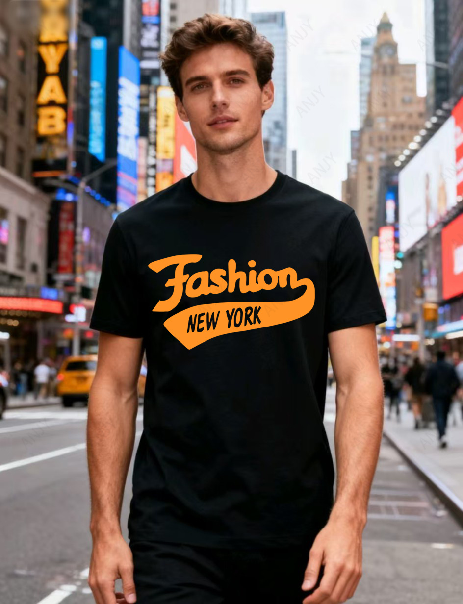 Street Fashion Of New York - تي شيرت بطباعة حروف على طراز