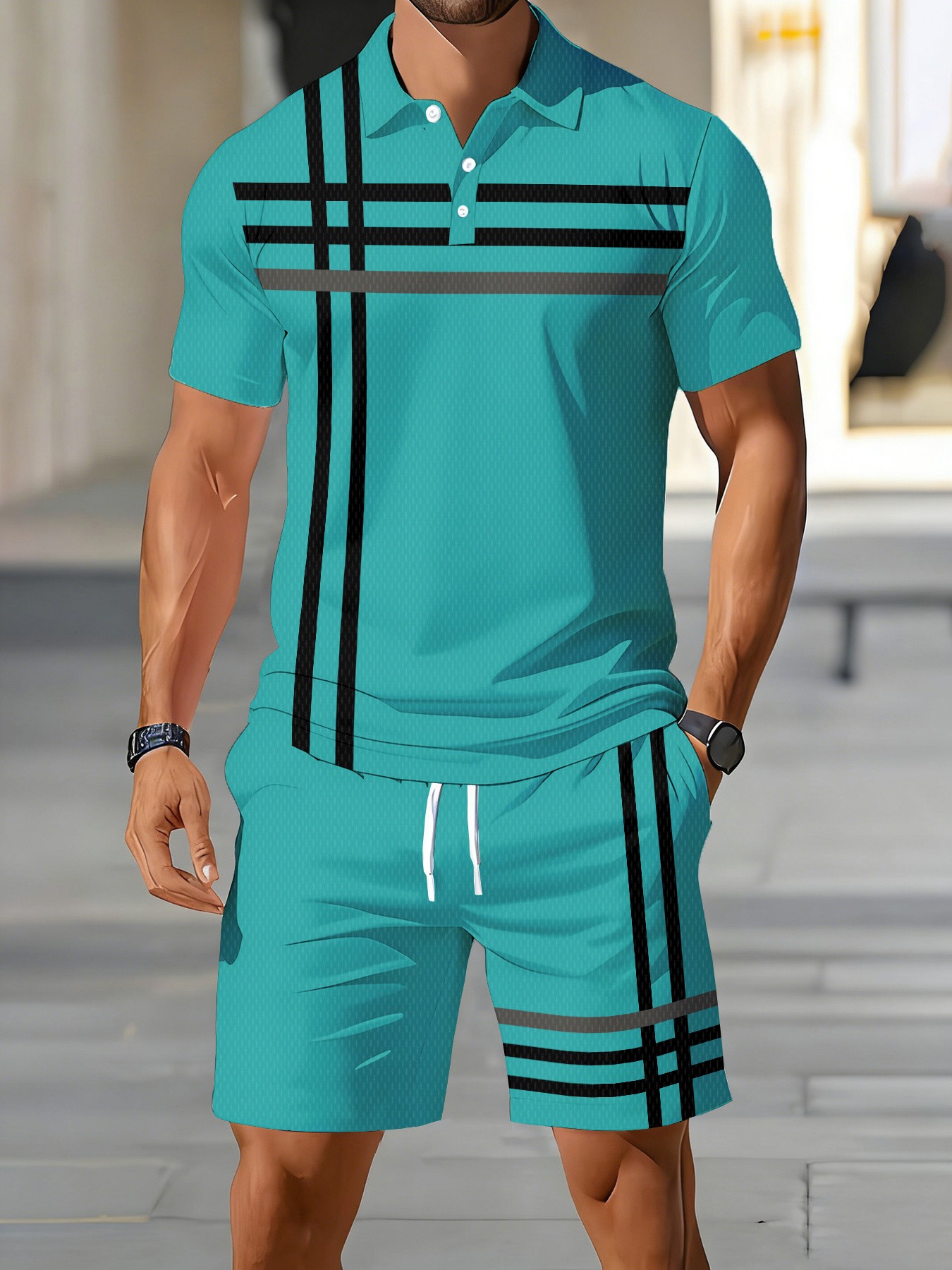 Street Fashion Summer 2026 - طقم قميص بولو رجالي أمريكي صيفي