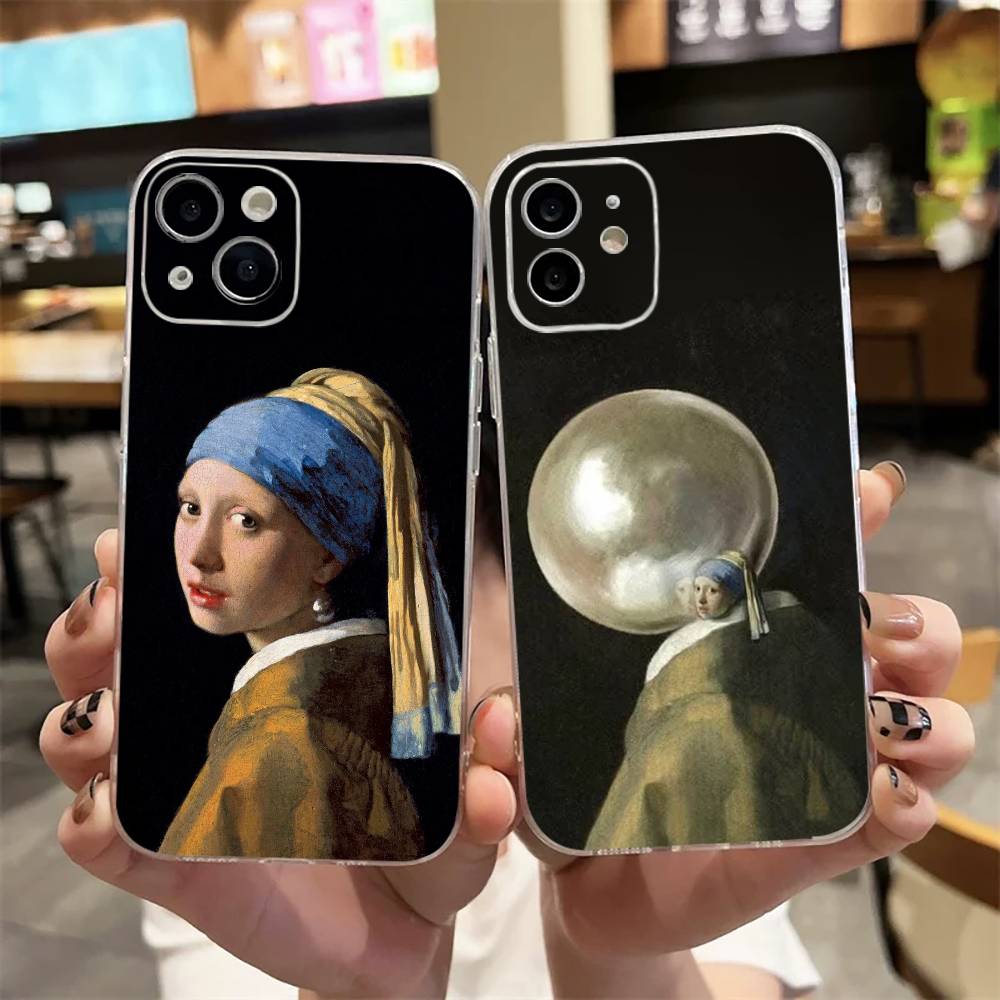 Street Fashion Store - غطاء هاتف شفاف ناعم بتصميم الفتاة
