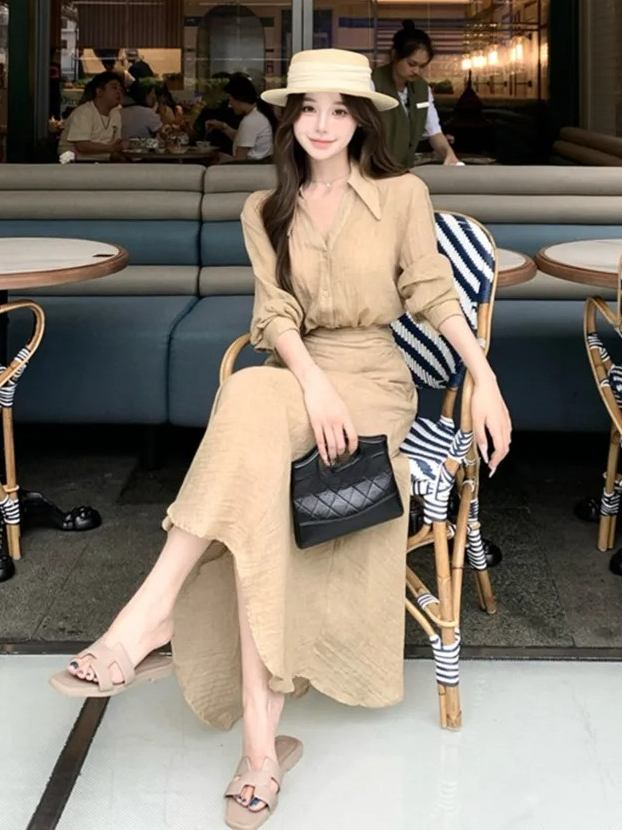 طقم قطعتين بأسلوب فرنسي: قميص  - مراجعة French Street Fashion وسعره