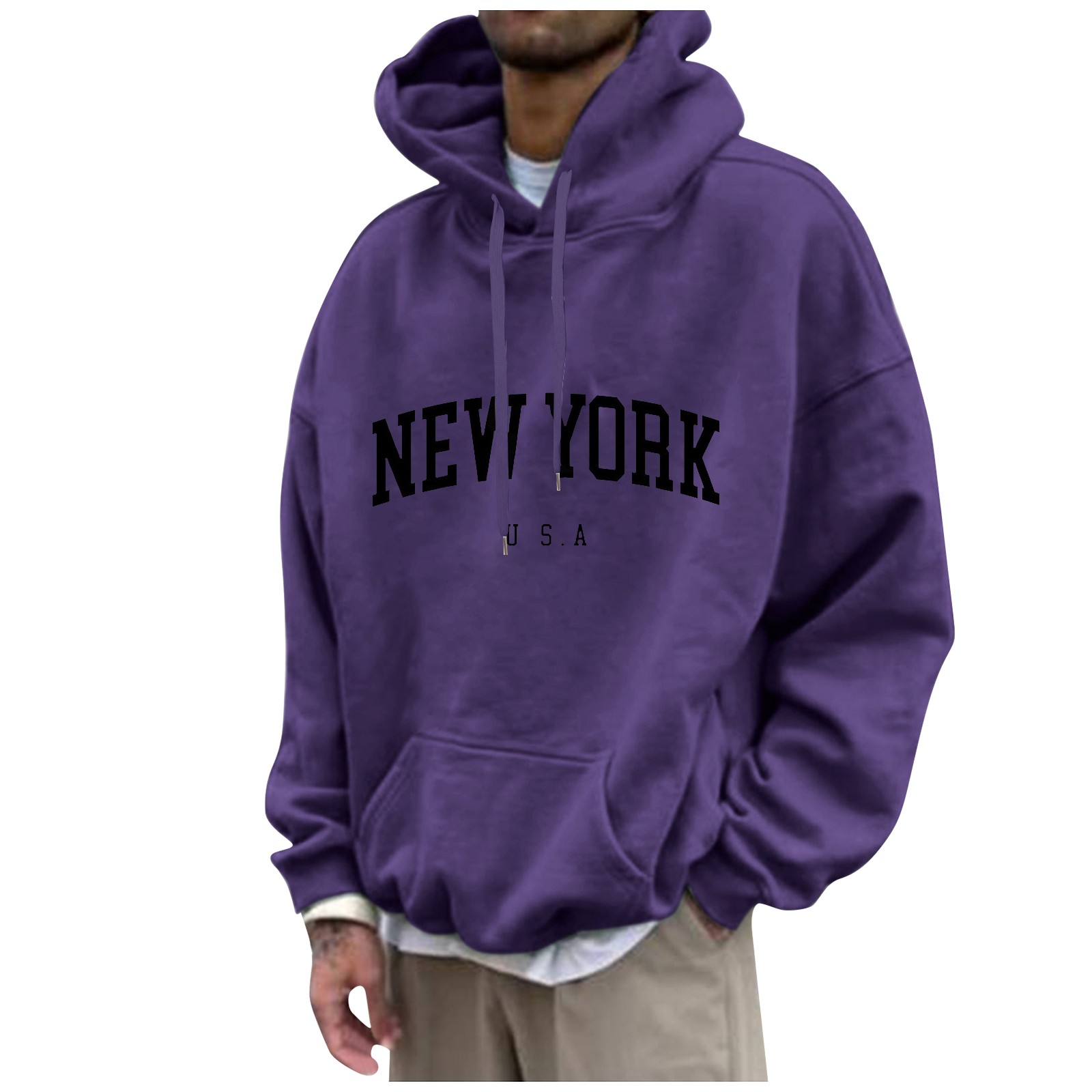 كنزات بأغطية رأس بطباعة نيويور - مراجعة Street Fashion Of New York وسعره